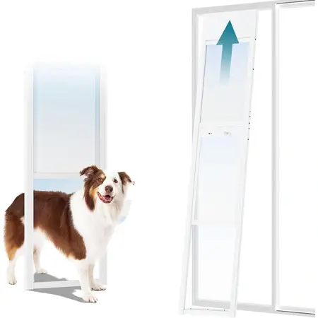 Adjustable Height Dog Door for Sliding Glass Door with Insert Setup