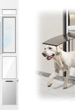Adjustable Height Dog Door for Sliding Glass Door with Screen Design