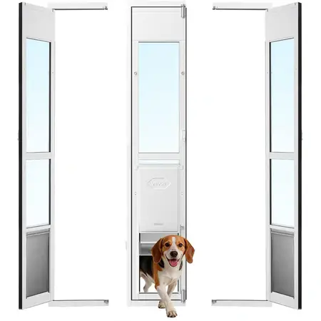 Dog Door for Sliding Glass Door Aluminum Alloy Frame with Flap