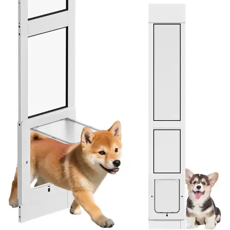Dog Door for Sliding Glass Door Magnetic Plastic Flap