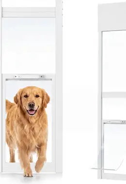 Dog Door for Sliding Glass Door Security Lock for Easy Pet Access
