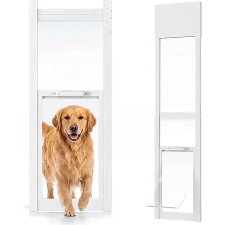 Dog Door for Sliding Glass Door Security Lock for Easy Pet Access