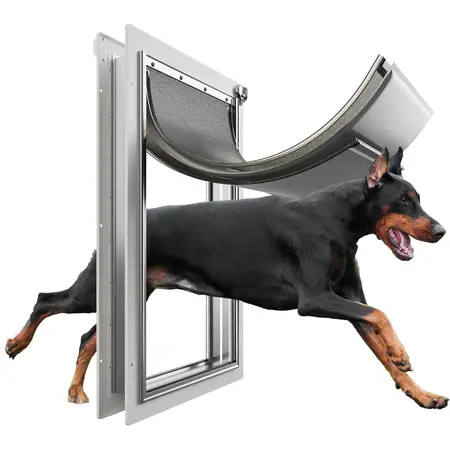 Extra Large Dog Door for Exterior Door with 3 Flaps Opening